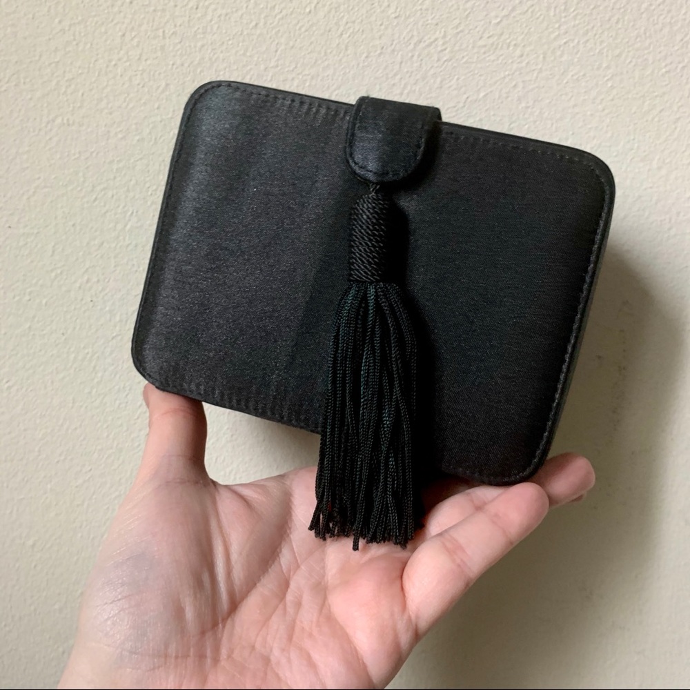 EUC Jessica McClintock Satin Tassel Clutch